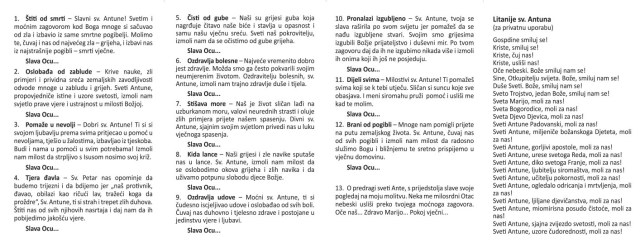 Molitvena kartica - krunica svetog Antuna